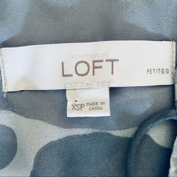 Loft XSP Stone Gray Quarter Length Sleeves Blouse - Picture 5 of 8